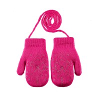 Vaikiškos kumštinės pirštinės su pašiltinimu 13 cm (Princesė) rožinės spl.